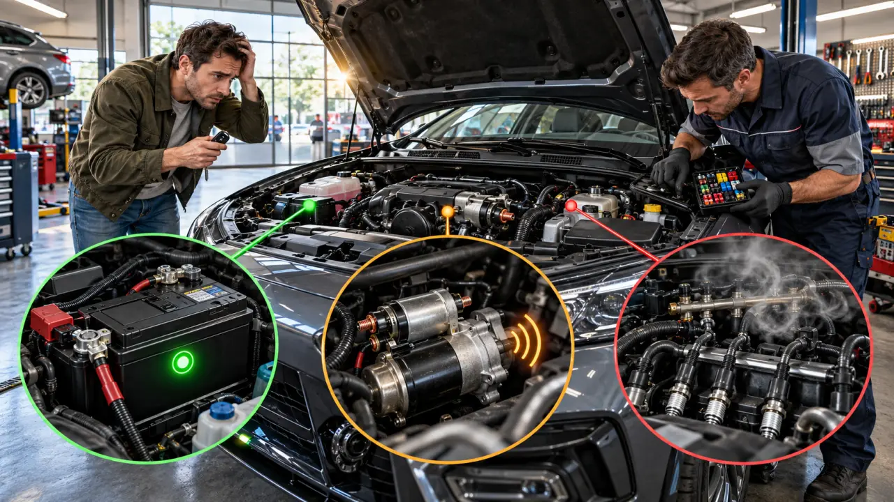 Pourquoi une voiture ne démarre pas malgré une batterie OK : clic, silence ou odeur d’essence, que vérifier ?
