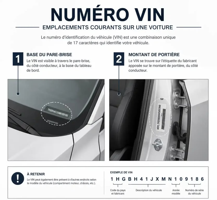Où trouver le numéro VIN pour connaitre la motorisation de sa voiture
