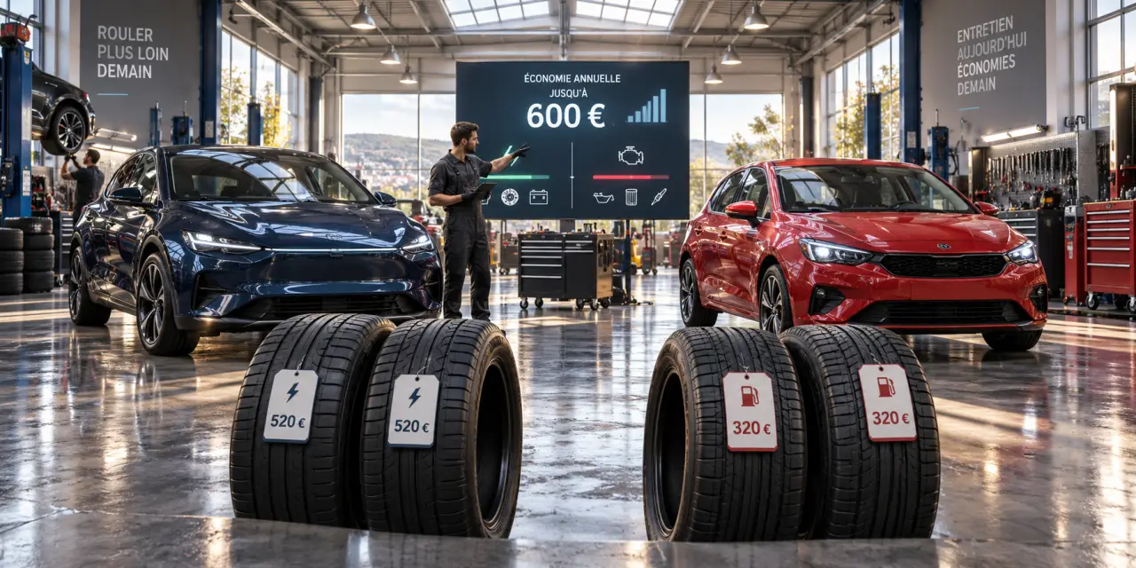 Voiture électrique ou essence : jusqu’à 600 € d’écart d’entretien par an, mais des pneus plus chers