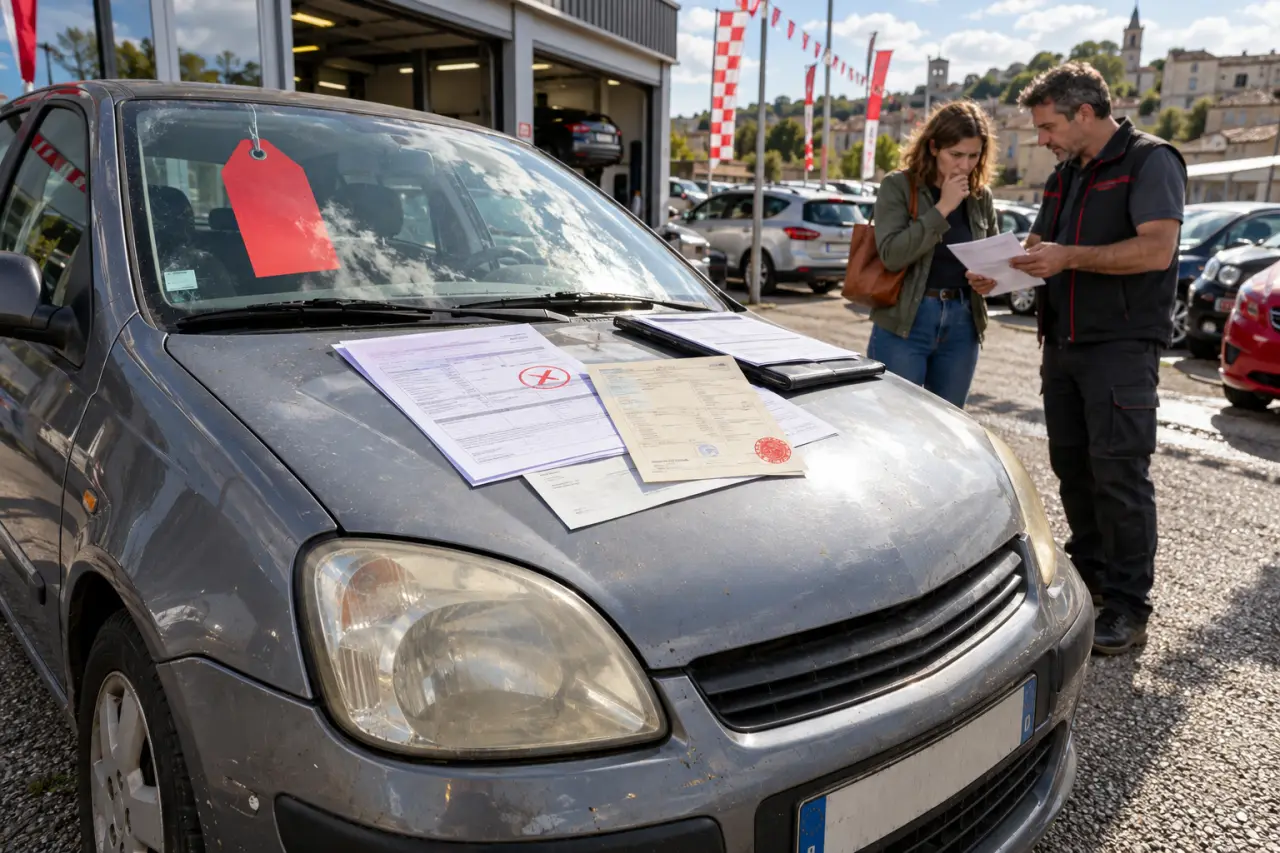 Achat d’une voiture sans contrôle technique : le prix bas peut cacher une carte grise bloquée