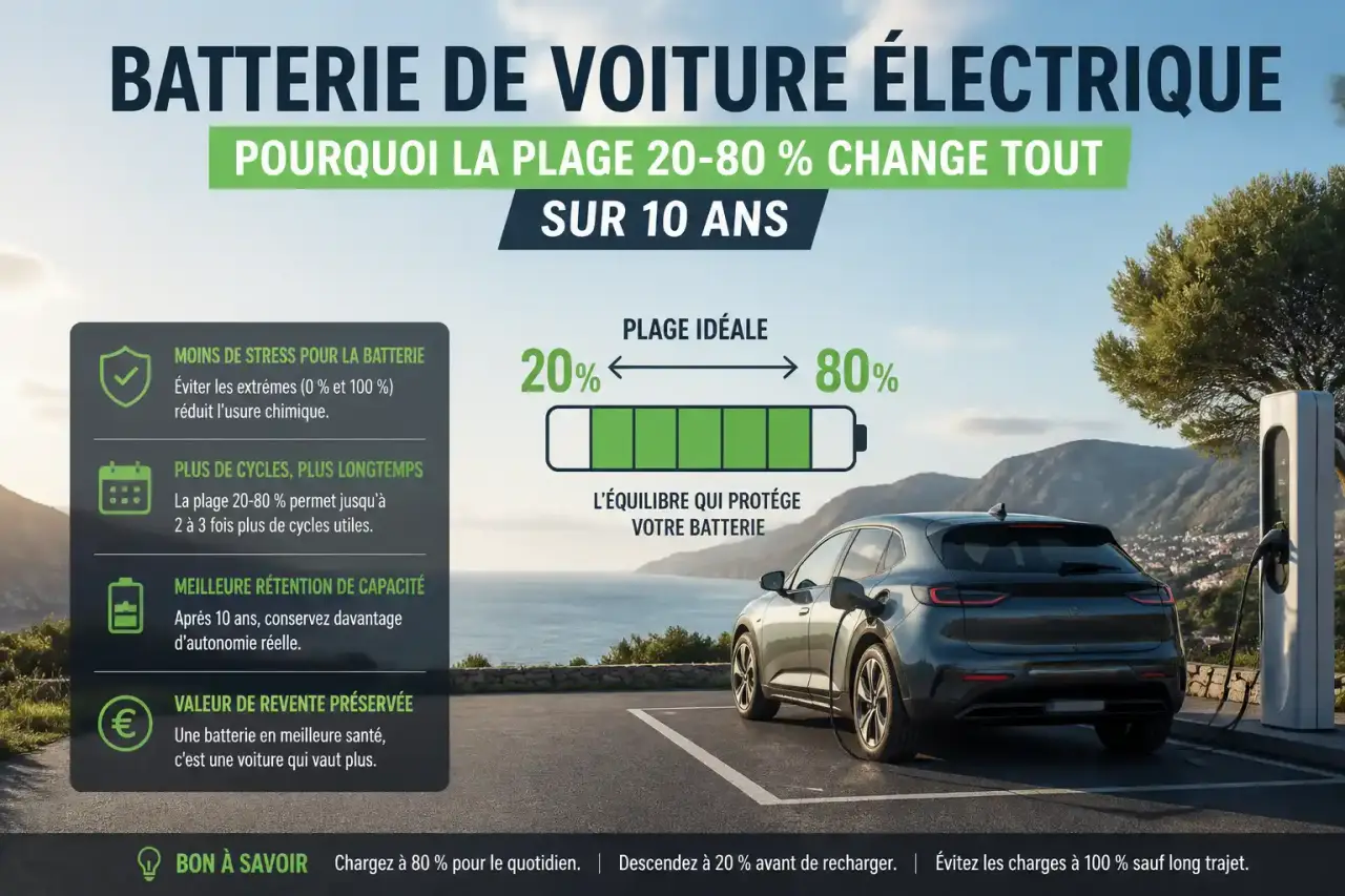 Batterie de voiture électrique : pourquoi la plage 20-80 % change tout sur 10 ans